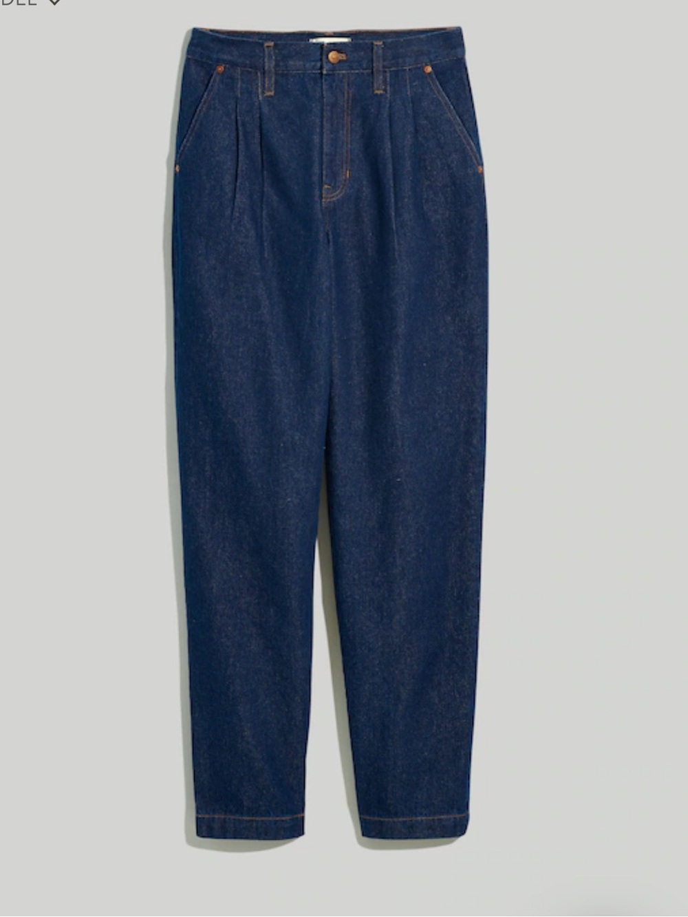 MADEWELL Baggy Straight Jeans in Woodham Wash: Pleated Edition - Picture 11 of 13
